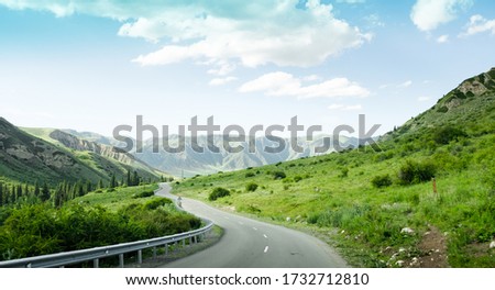Steppe of Mount Kazakhstnvn hill road