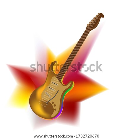Realistic image of an electric guitar. Banner for musicians.