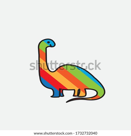 dinosaur simple color illustration vector design