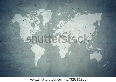 Concrete plaster cement polishing loft style wall or floor texture abstract texture surface background use for background with world map Royalty-Free Stock Photo #1732816250