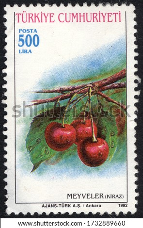 Postage stamps of the Republic of Turkey is offset printing Postal Telegraph and Telephone institutions. Republic of Turkey postage stamps. Royalty-Free Stock Photo #1732889660