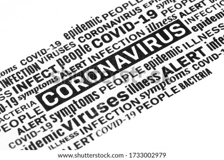 Coronavirus Word Cloud Concept on white background

