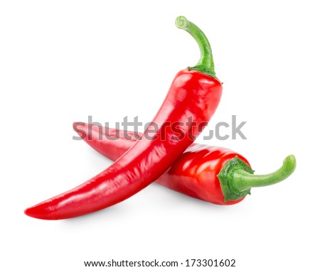 Red chili pepper isolated on a white background Royalty-Free Stock Photo #173301602