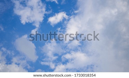 beautiful clouds on summer day, fill blue sky