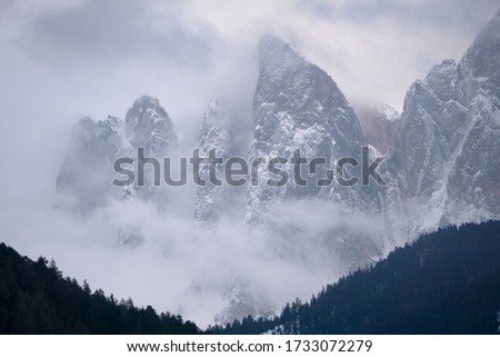 Wonderful landscape from Santa Maddalena village, Dolomites mountains, Funes valley South Tirol Italy, Europe