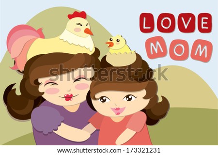 Cute Card Mother's day Vector