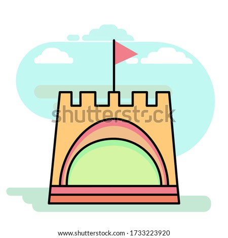Build a Sandcastle icon ilustration.Fun Things to Do at the Beach
