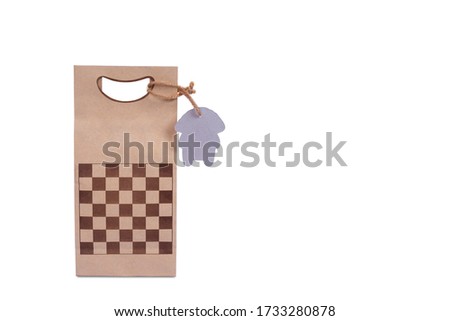 paper bag with price tag isolated on white background.For hanging on products to show prices