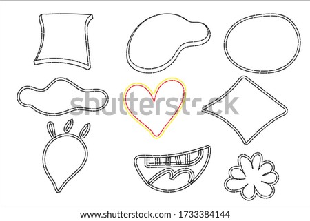 Shapes vector collection on isolated white background.