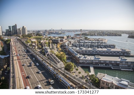 City View from Sydney Harbour Bridge in Sydney, Australia