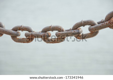 iron chain and river background