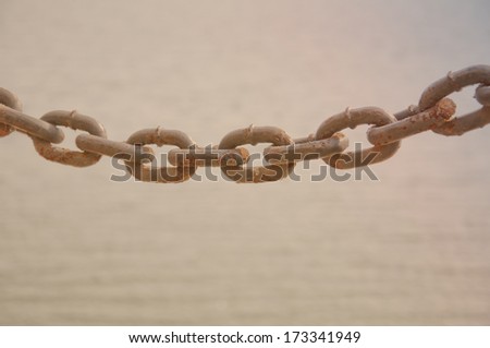 iron chain and river background