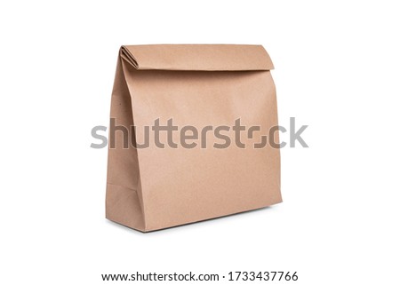 Cardboard bag isolated on white background