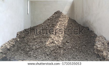 Wast sludge mud from effluent treatment Royalty-Free Stock Photo #1733535053