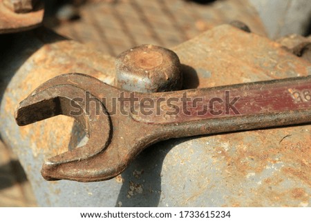 a rusty wrench for the workshop