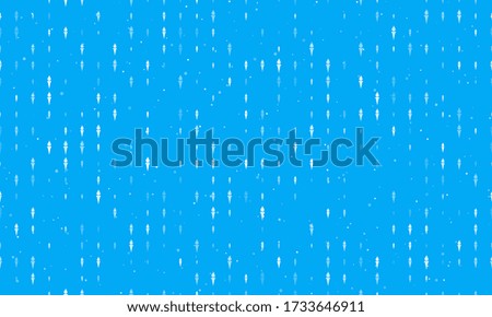 Seamless background pattern of evenly spaced white torch symbols of different sizes and opacity. Vector illustration on light blue background with stars