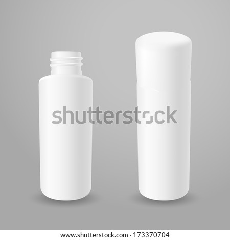 White plastic opened and closed bottles 