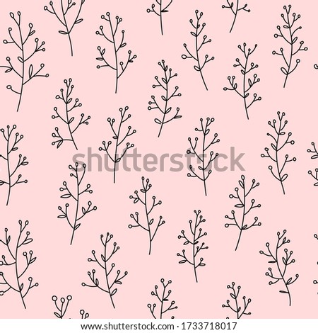 Cute floral pattern. Seamless vector background. Small flowers on pink background.