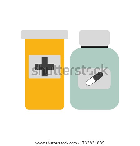 Pill bottle isolated icon on white background. EPS10