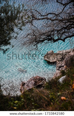 Beautiful Coast in Montenegro. Blue / Turquoise Water und awesome rocks.