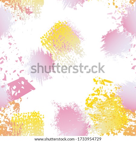 Hand Drawn Grunge Surface. Chalk Coal and Paint Print. Seamless Pattern. Splash Trends Motif. Artistic Trending Black and White Watercolor Overlay Surface. Abstract Brush Vector illustration.