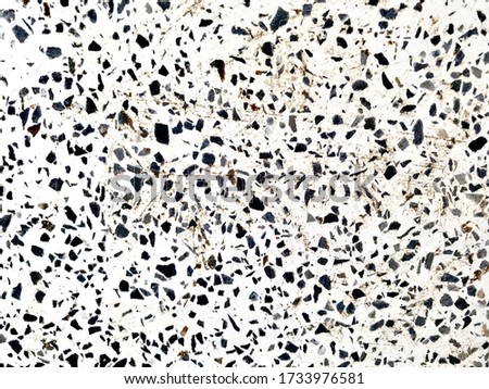 Marble black and white terrazzo or pebble stone dirty background 