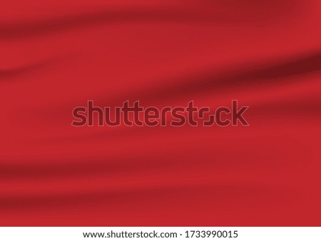 Abstract red fabric satin background, white light and shadow ,Vector