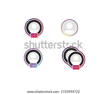 Popular social media live video streaming. Set of media live streaming icons. Royalty-Free Stock Photo #1733994722