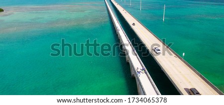 Aerial view of Florida Keys interstate.