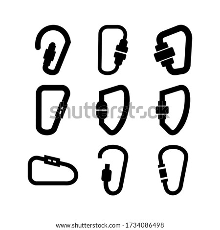 carabiner icon or logo isolated sign symbol vector illustration - Collection of high quality black style vector icons
