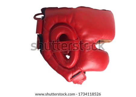 sports helmet for boxing, close-up, on a white background