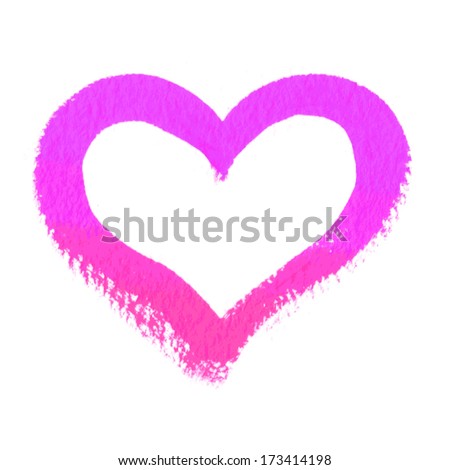 Hand-drawn painted heart, vector element for your design
