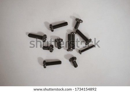 Bolts rotating on a white background