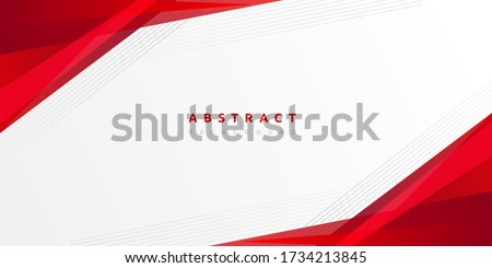 Abstract red with stripe line on gradient white background