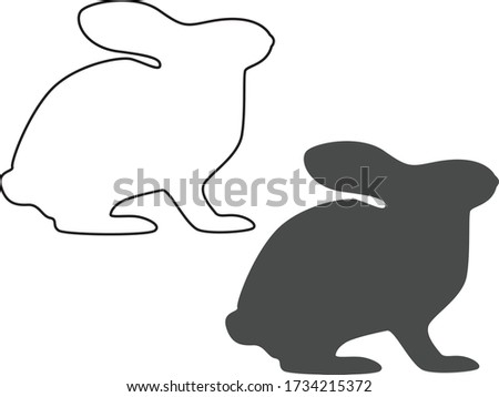 rabbit icon vector illustration flat