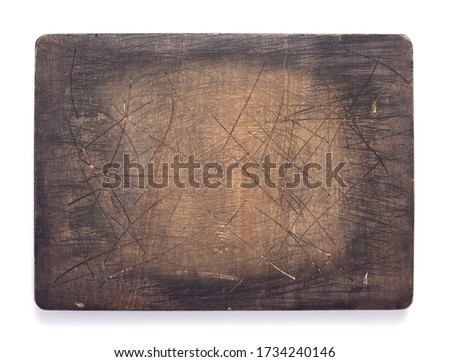 aged wooden nameplate or wall sign isolated on white background