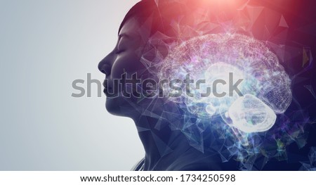 AI (Artificial Intelligence) concept. Deep learning. Mindfulness. Psychology. Royalty-Free Stock Photo #1734250598