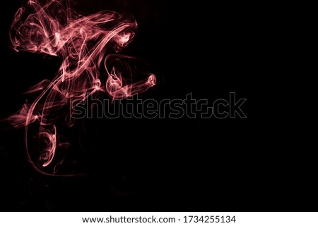 Red design on black background - Abstract lines of smoke - Movement