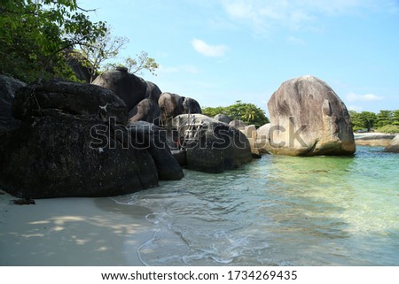 the beauty of granite rocks on the coast of Tanjung Tinggi and Lengkuas island, Belitung.
