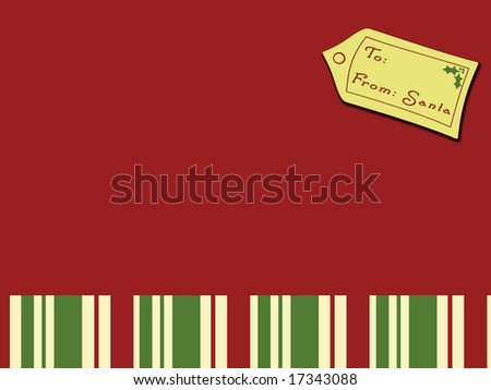 Christmas Card from Santa Red with Stripes