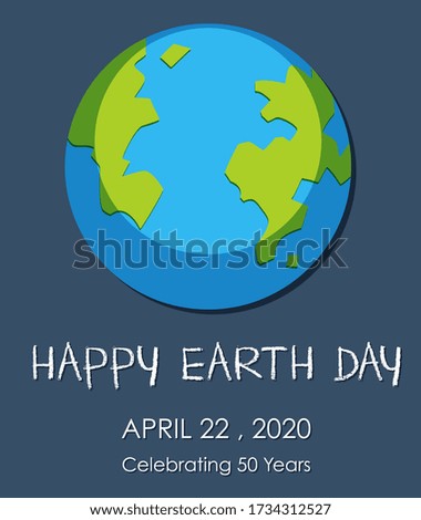Poster design for happy earth day with earth in the middle illustration