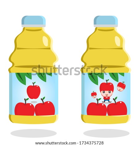 Juice apple and baby apple juice. Vector eps 10.