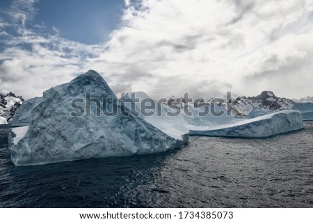 Cooper Bay, Floating Icebergs, South Georgia, South Georgia and the Sandwich Islands, Antarctica Royalty-Free Stock Photo #1734385073
