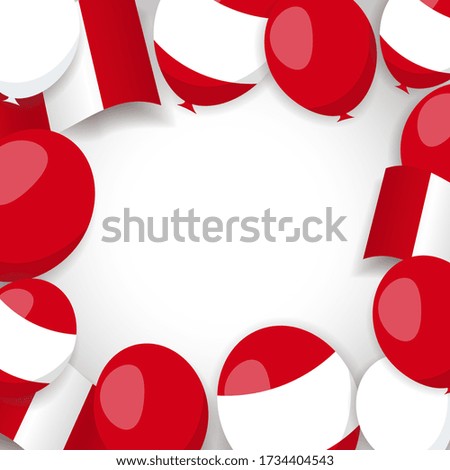 Vector Illustration of Peru Independence Day. Background with flag, balloons.
