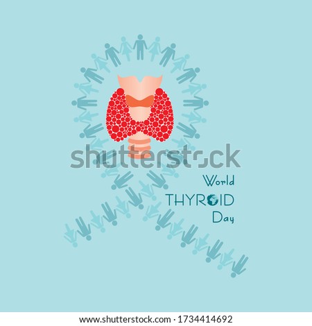 Vector illustration for World Thyroid Day which is held on 25 may. Can be used for poster, banner, medical designs, backgrounds, symbol, icon and print templates.