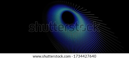 Tunnel or wormhole. Abstract Wormhole Science. 3D tunnel grid. Wireframe 3D surface tunnel. Abstract digital background Royalty-Free Stock Photo #1734427640