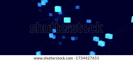 Abstract digital background. Big data visualization. Network connection structure. Scientific data.