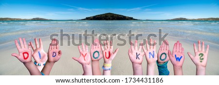Children Hands Building Word Did You Know, Ocean Background