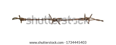 
Rusty barbed wire isolated on a white background