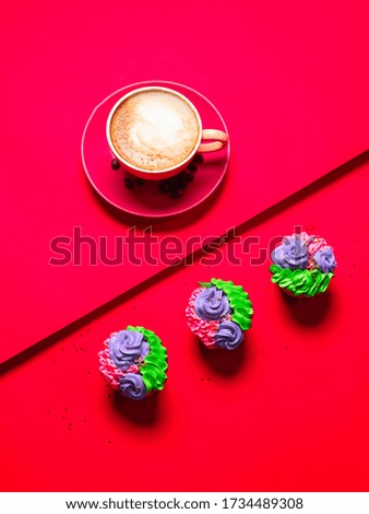 Cappuccino With pastry, Valentines day stock image